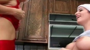 Lesbian Dildo Fucking in the Kitchen Part4