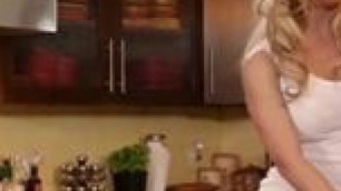 Blonde lesbians are sometimes making love in the kitchen because they are too horny to hold back fuck sweet ass