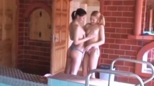 Playful naked lesbians caress each others pussies htm