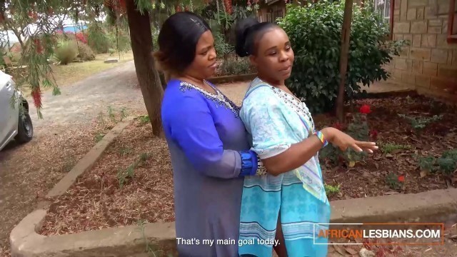 African Married MILFS Lesbian Make Out In Public During Neighbourhood Party